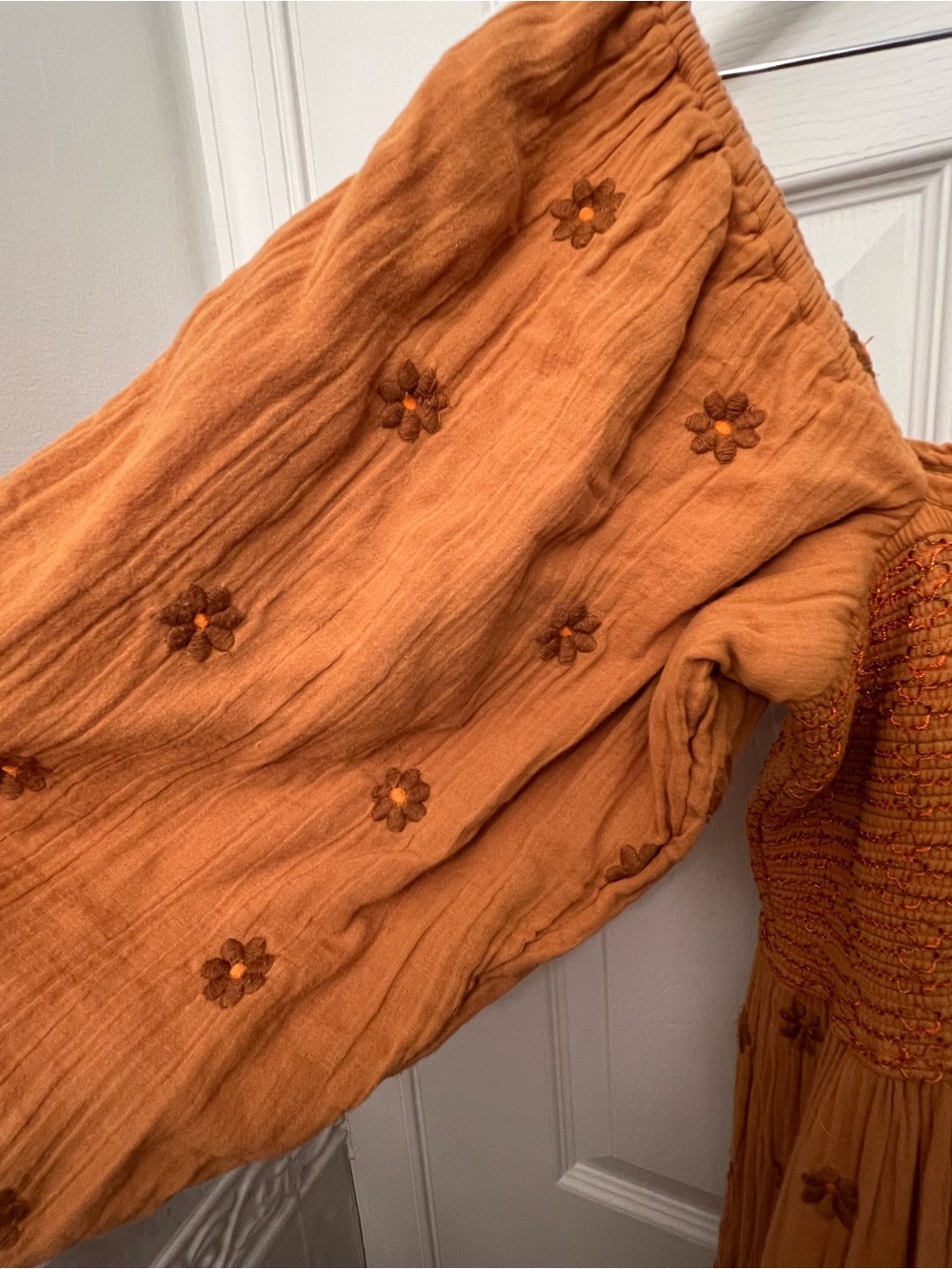 Free People Dahlia Embroidered Mustard Yellow Maxi Dress - Picture 4 of 7